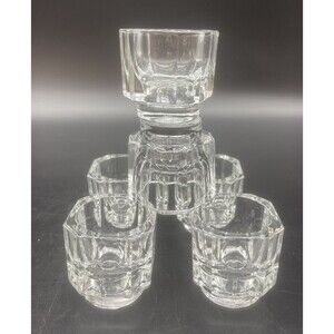 VTG Covetro Luxor CLEAR Glass Egg Cups Made In Italy 2” Set Of 6